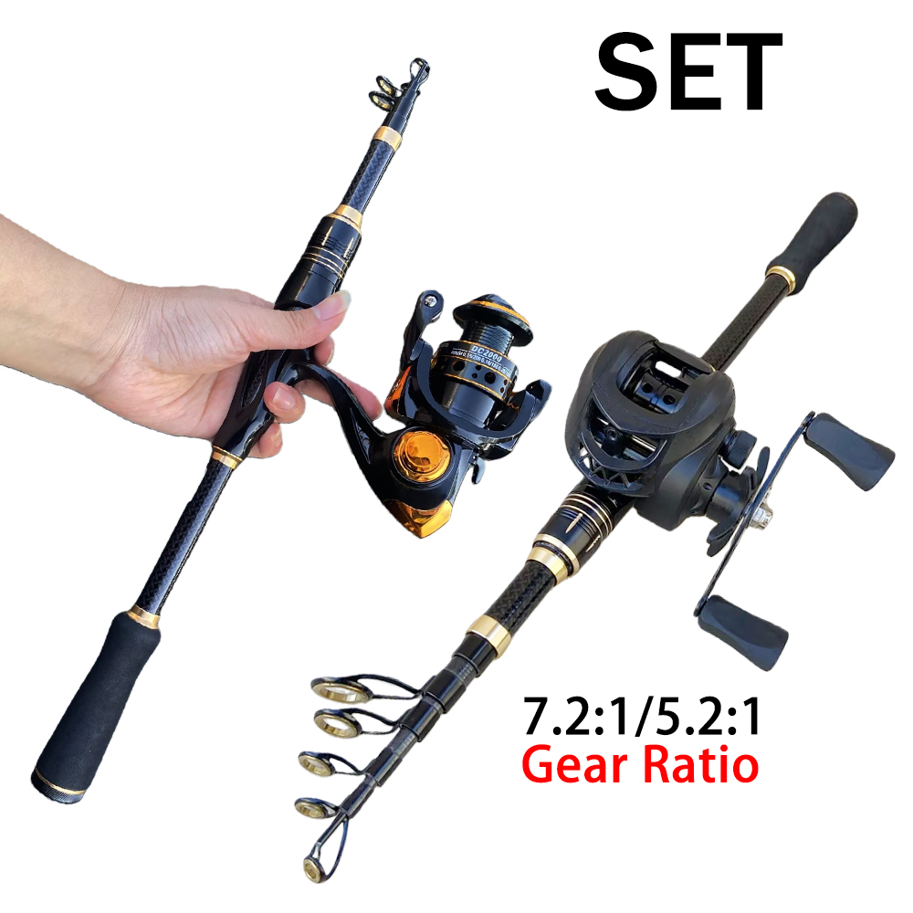 Spincast Reel - Conjunto de Equipamento de Pesca: Vara